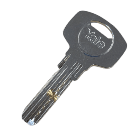 La clé Yale YC1000 / 1000+ est une clé à points réversible. On peut l'utiliser dans les deux sens. Elle n'est pas protégée contre la copie et le cylindre offre un niveau de protection d'entrée de gamme.